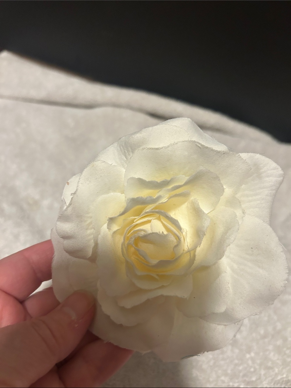 Kids White Flower Hair Clip - Elegant Rose Accessory
